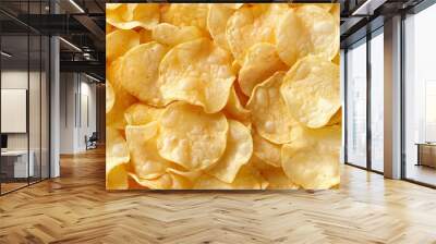 close up of potato chips flavoured crisps unhealthy food Wall mural