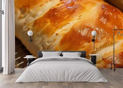 cooked bread pastry on the table Wall mural