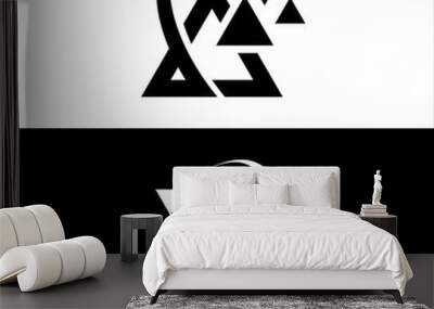 Letter A AE AM E GF AD DA AC CA swoosh abstract and triangle template logo design vector Wall mural