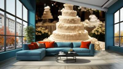 wedding cake multiple levels Wall mural