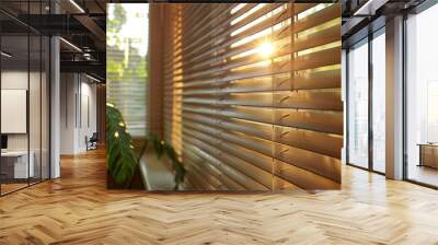 window blinds with sunlight  Wall mural