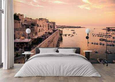 Panorama of Otranto at sunset. Wall mural