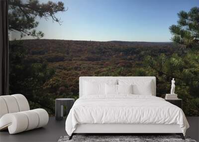 View over the forest from the Lantern Hill hiking trail in Connecticut on an autumn day  Wall mural