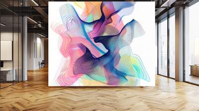 abstract colorful art design wave pattern texture digital shape fluid gradient spectrum modern background creative artistic vibrant dynamic flowing  Wall mural