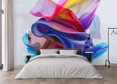 abstract colorful art flow vibrant digital modern design fluid movement texture pattern dynamic wave color swirl bright creativity energy gradient neon smooth  Wall mural