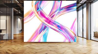 abstract colorful vibrant light texture wave swirl modern design motion fluid technology gradient soft shine movement pattern art glowing lines energy shiny  Wall mural