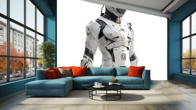 robot futuristic technology armor cyborg sci-fi humanoid white suit artificial intelligence robotic design android robotic armor digital art character design Wall mural