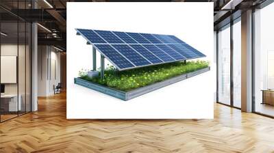 solar panel energy renewable power green technology electricity sustainable photovoltaic blue installation alternative environment clean efficiency eco sun grid  Wall mural