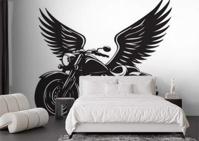   black motorcycle with Harley Davidson wings Wall mural