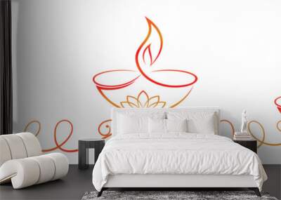 diwali candle vector illustration Wall mural