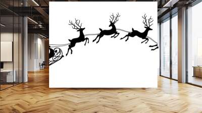 santa claus with reindeer Wall mural