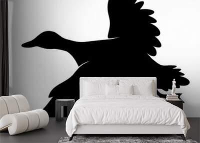 silhouette of a duck Wall mural