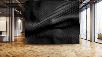 Dark black and gray blurred gradient and line of cloth or fablic background has a little abstract light. Wall mural