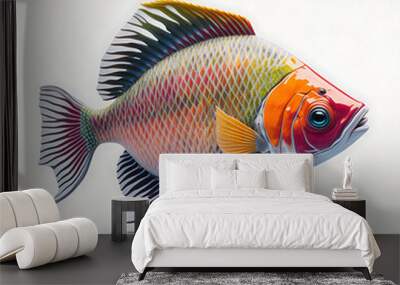 fish isolated on white Wall mural