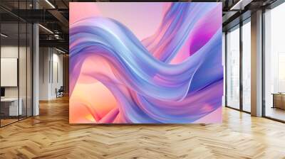 A beautiful abstract wallpaper that captures the fluidity of motion with abstract lines and suggesting movement and energy by Playing with gradient colors and transparency to enhance the dynamic feel Wall mural