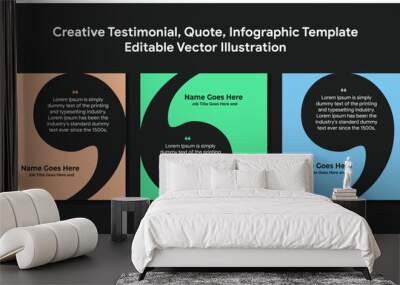 Creative Testimonial, Quote , Infographic Template Editable Vector Illustration  Wall mural