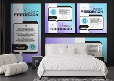 Customer Feedback, Quote , Client Testimonial , Testimony banner Template Editable Vector Illustration Wall mural