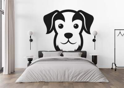 A dog head icon vector art illustration, featuring a modern stylish shape with an underline, set on a solid white background vector art illustration Wall mural