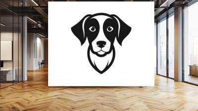 A dog head icon vector art illustration, featuring a modern stylish shape with an underline, set on a solid white background vector art illustration Wall mural