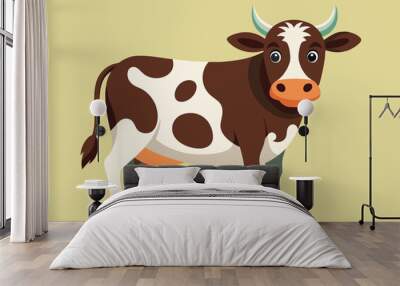 Cartoon cow vector art illustration Wall mural