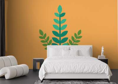 Hornwort plant vector art illustration Wall mural