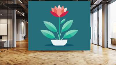 Lotus plant vector art illustration Wall mural