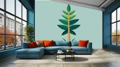 Water Amazon Sword plant vector art illustration  Wall mural