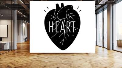 You have a heart of gold. text Heart silhouette vector art illustration Wall mural