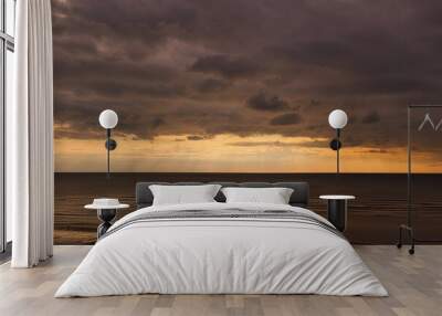 Dramatic Sunset Over the Ocean in Blackpool, UK Wall mural