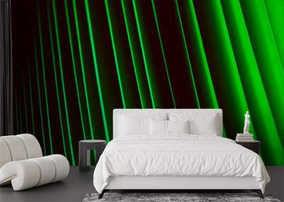 Abstract green line pattern background Wall mural