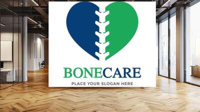 Bone care vector logo template. This design use chiropractice symbol. Suitable for medical. Wall mural