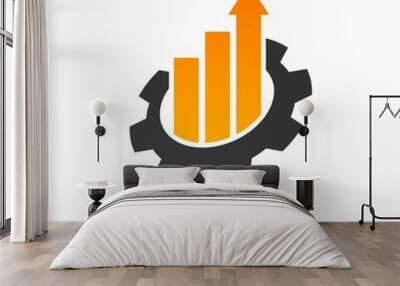 progress vector logo template. this design use gear and statistic symbol. suitable for business. Wall mural