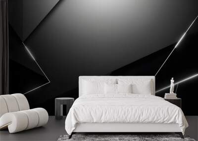 Abstract geometric background with black and grey shapes Wall mural