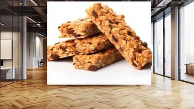 granola bars isolated on solid white background, created by Generative AI Wall mural