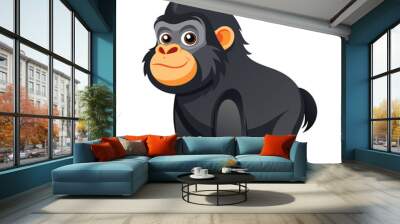 Vector of illustration Cartoon cute Gorilla on white Wall mural