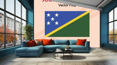 Solomon Islands vector flag lines and stock  Wall mural