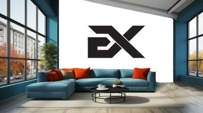 abstract letter ex simple overlapping geometric logo vector Wall mural