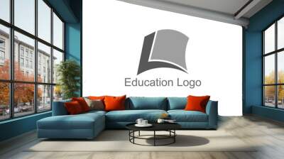 abstract letter l book shape geometric logo vector Wall mural