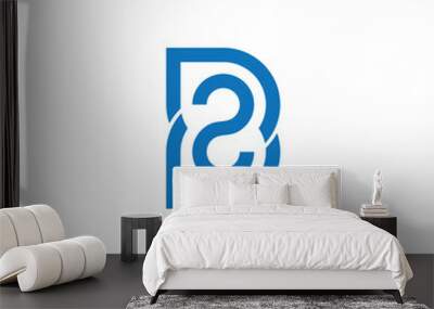 letter b2 simple geometric line logo vector Wall mural