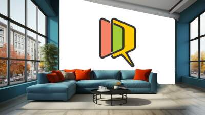 letter dr talk bubble  outline colorful logo vector Wall mural