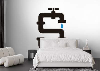 letter plumbing faucet water logo vector Wall mural