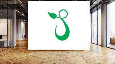 letter s loop leaf design logo vector Wall mural