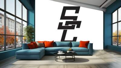 letter sc simple geometric linked line logo vector Wall mural