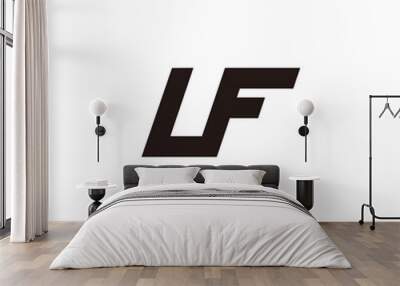 letter uf simple geometric line linked logo vector Wall mural