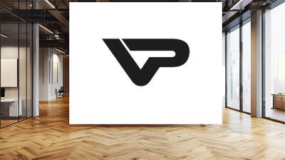 letter vp simple linked geometric logo vector Wall mural