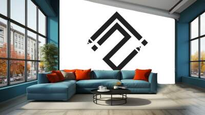 letters n pencil square geometric education concept vector Wall mural