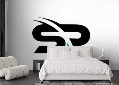 letters sd swoosh slice design geometric logo vector Wall mural