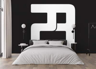 number 23 simple geometric line logo vector Wall mural