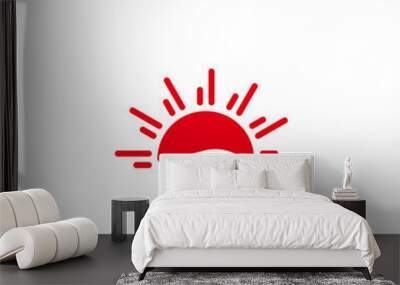 red sun japan style simple geometric logo vector Wall mural