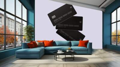 Universal mockup one bank credit card on background. Ready to used in your design. Wall mural